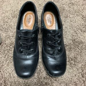 Clark’s black low heels